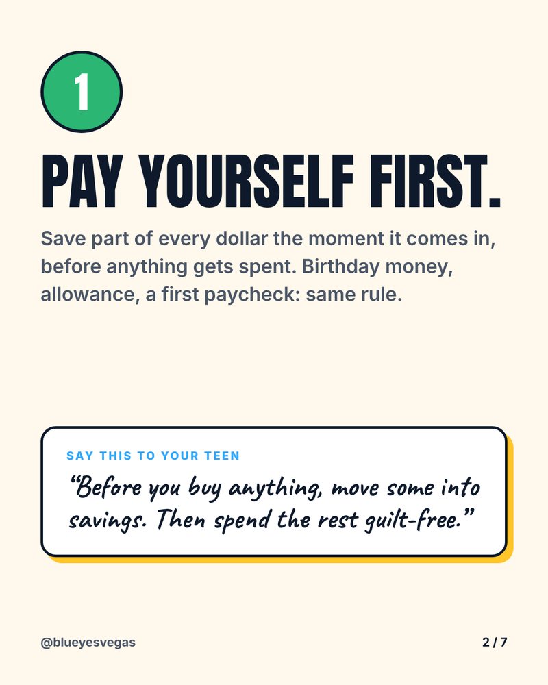 1. Pay yourself first: save part of every dollar the moment it comes in