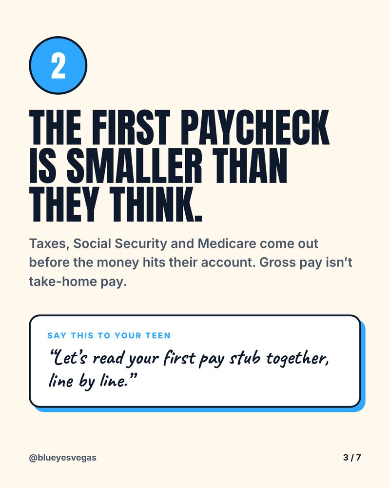 2. The first paycheck is smaller than they think: taxes, Social Security and Medicare come out first
