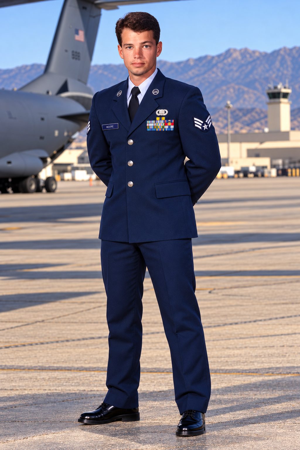 Chad Moore in Air Force service dress