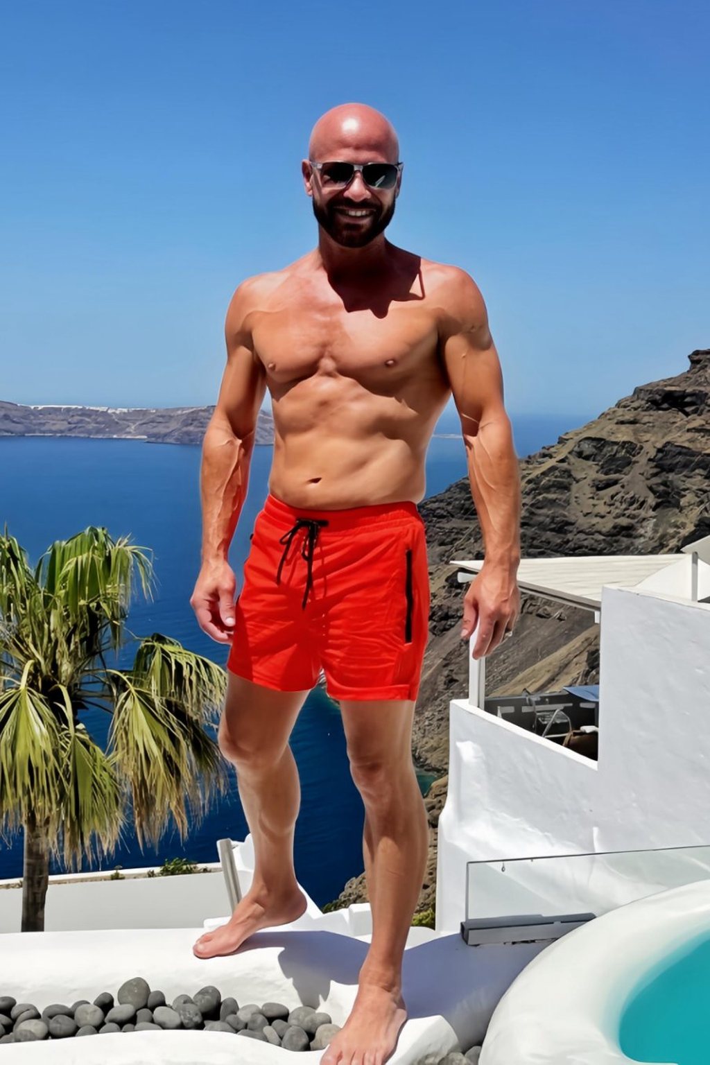 Chad Moore in Santorini, Greece
